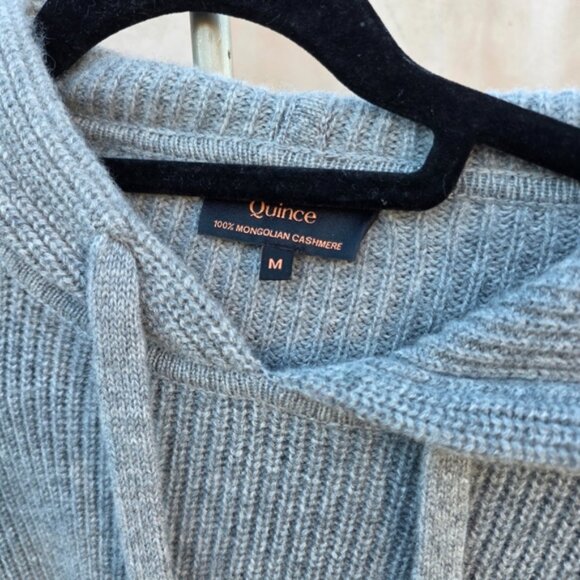 Quince gray ribbed cashmere hoody - Picture 3 of 5